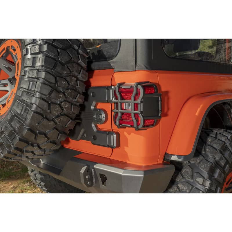 Load image into Gallery viewer, Rugged Ridge Textured Black Elite Tail Light Guards — 2018-2025 Jeep Wrangler - RGG-11226.12 - Absolute Autoguard