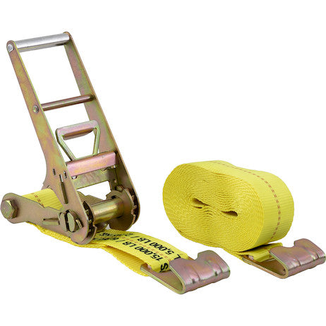 Load image into Gallery viewer, 3 Inch x 27 Foot Ratchet Strap With Flat Hooks
