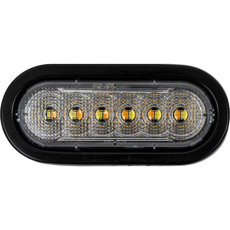 Load image into Gallery viewer, 6 Inch LED Oval Strobe Light with 12 LEDs, Amber/Clear, Heated