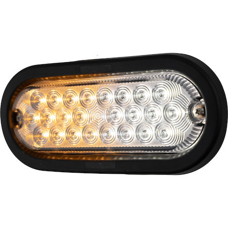 Load image into Gallery viewer, 6 Inch Quad Flash Oval Recessed Strobe Light - Amber/Clear