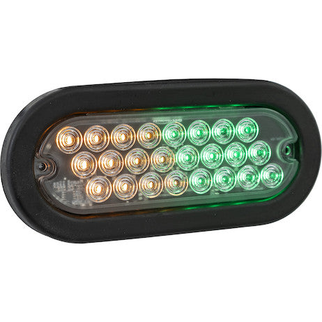 Load image into Gallery viewer, 6 Inch Quad Flash Oval Recessed Strobe Light - Amber/Green