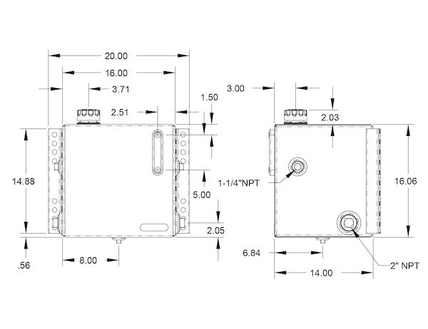 Load image into Gallery viewer, 15 Gallon Side Mount Steel Hydraulic Reservoir With 25 Micron Filter