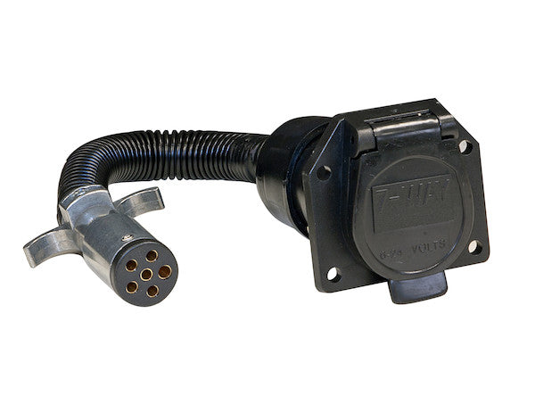 Load image into Gallery viewer, 6-Way Round to 7-Way Flat RV Adapter with 8 Inch Prewired Cable