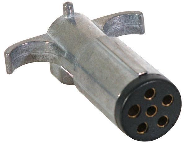 Load image into Gallery viewer, 6-Way Die-Cast Metal Trailer Connector with Spring - Trailer Side