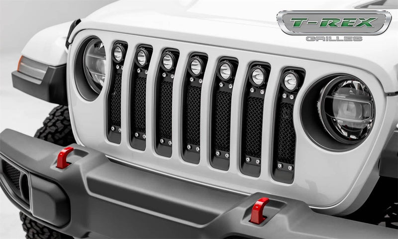 Load image into Gallery viewer, T-Rex Torch Black Mesh Lighted LED Grille — 2018-2023 Jeep Gladiator/Wrangler - TRE-6314931 - Absolute Autoguard
