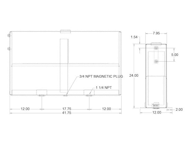 Load image into Gallery viewer, 35 Gallon Upright Aluminum Hydraulic Reservoir
