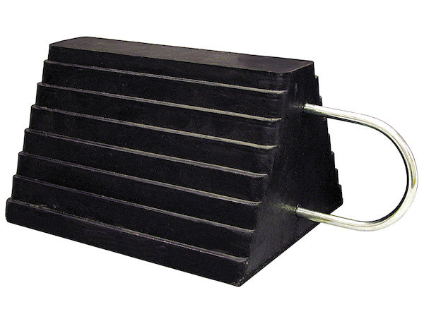 Load image into Gallery viewer, Heavy Duty Rubber Wheel Chock with U-Wire Handle 9.63x7.5x5.88 Inch