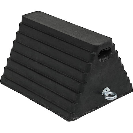 Load image into Gallery viewer, Heavy Duty Rubber Wheel Chock with Chain Eye 10x8x6 Inch