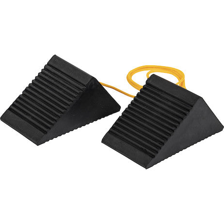 Load image into Gallery viewer, Mini Rubber Wheel Chock Set 3x5x2.25 Inch with 3 Foot Rope