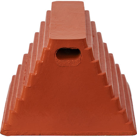 Load image into Gallery viewer, Orange Heavy Duty Rubber Wheel Chock with Recessed Chain Eye 10x8x6 Inch