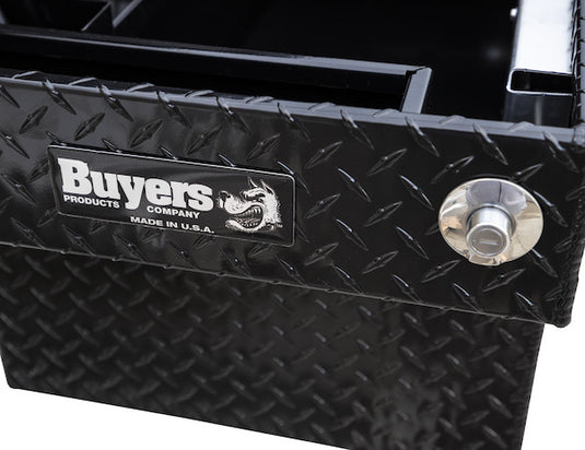 18x20x71 Inch Gloss Black Diamond Tread Aluminum Crossover Truck Tool Box - 1729410 - Buyers Products