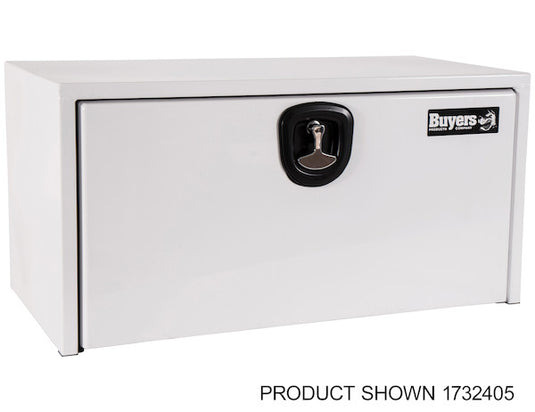 18x18x48 Inch White Steel Underbody Truck Box With 3-Point Latch - 1732410 - Buyers Products
