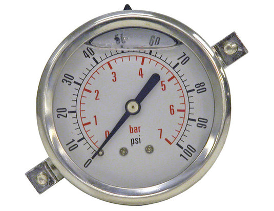 Silicone Filled Pressure Gauge - Panel Clamp Mount 0-100 PSI - HPGC100 - Buyers Products