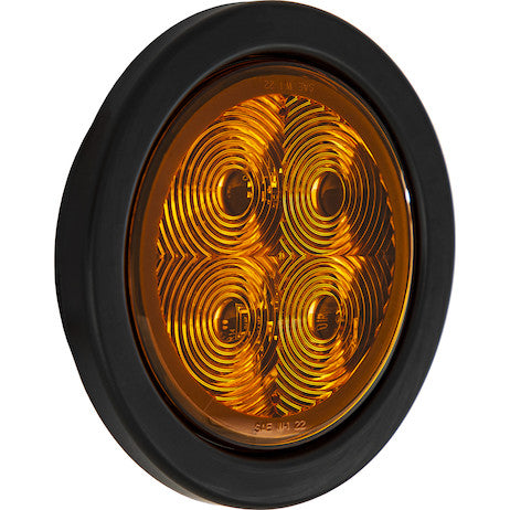4 Inch Round Recessed Strobe with Amber LEDs and Amber Lens - SL42AO - Buyers Products