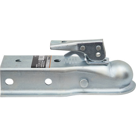 Load image into Gallery viewer, Straight Tongue Coupler - 2 Inch Ball, 2-1/2 Inch Channel, 300 Pound Tongue Weight, Zinc Plated
