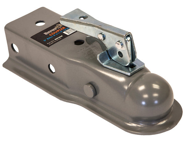 Load image into Gallery viewer, Straight Tongue Coupler - 2 Inch Ball, 2-1/2 Inch Channel, 300 Pound Tongue Weight, Primed Steel
