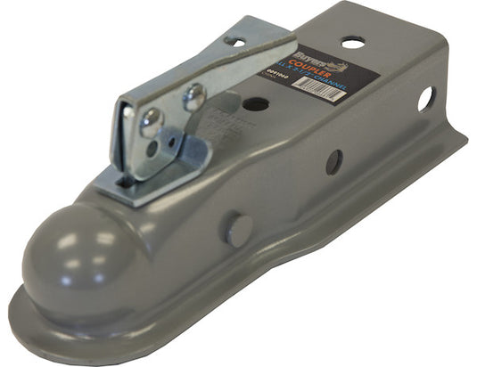 Straight Tongue Coupler - 2 Inch Ball, 2-1/2 Inch Channel, 300 Pound Tongue Weight, Primed Steel