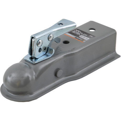 Straight Tongue Coupler - 2 Inch Ball, 2-1/2 Inch Channel, 300 Pound Tongue Weight, Primed Steel, No Mounting Holes