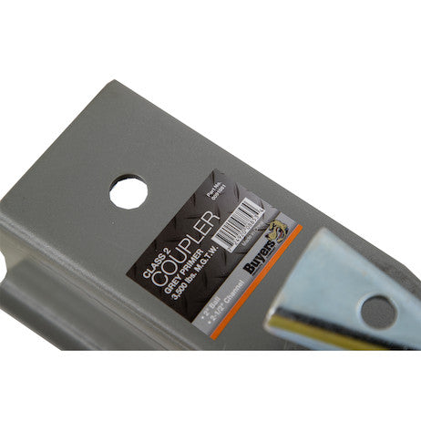 Load image into Gallery viewer, Straight Tongue Coupler - 2 Inch Ball, 2-1/2 Inch Channel, 300 Pound Tongue Weight, Primed Steel, No Mounting Holes
