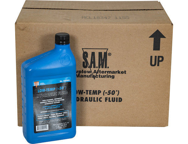 Load image into Gallery viewer, SAM Low-Temperature Blue Hydraulic Fluid (Full Case, Twelve 1 Quart Bottles)
