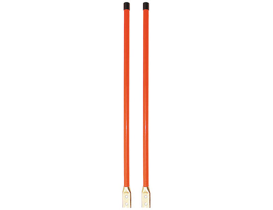 3/4 x 28 Inch Heavy Duty Fluorescent Orange Bolt-On Bumper Marker Sight Rods with Hardware