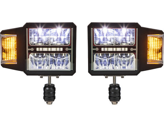 SAM Universal Heated LED Snow Plow Headlights with Multi-Mount Signal