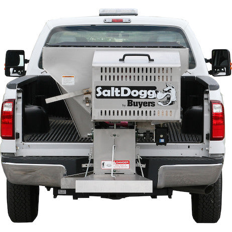 Load image into Gallery viewer, SALTDOGG® GAS STAINLESS HOPPER SPREADER WITH PINTLE CHAIN CONVEYOR
