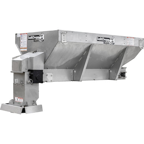 SALTDOGG® ELECTRIC STAINLESS HOPPER SPREADER WITH PINTLE CHAIN CONVEYOR