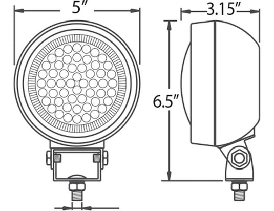 5 Inch Amber LED Sealed Rubber Flood Light
