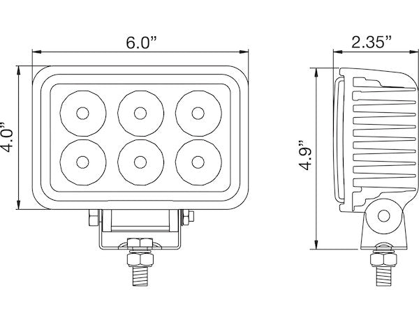 Load image into Gallery viewer, 4 Inch by 6 Inch Rectangular LED Clear Flood Light
