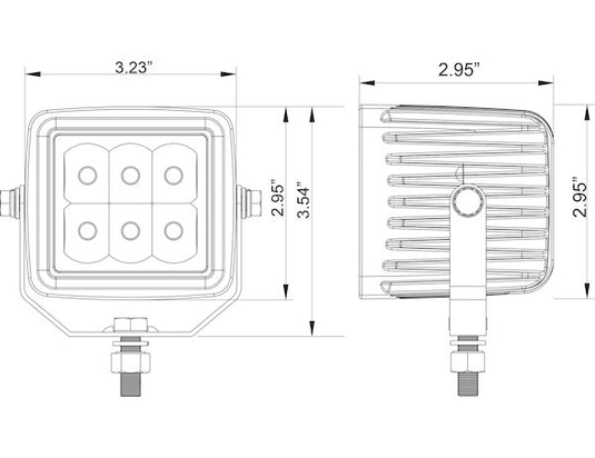 3 Inch Square LED Clear Flood Light