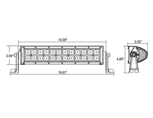 14 Inch 6480 Lumen LED Clear Curved Combination Spot-Flood Light Bar