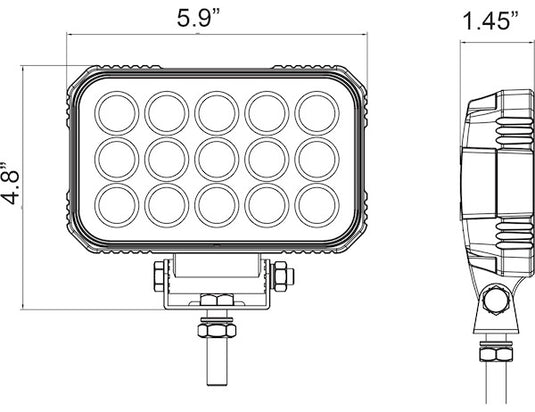 Ultra Bright 6 Inch Wide Rectangular Clear LED Spot Light