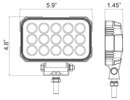 6 Inch Ultra Bright Rectangular LED Clear Flood Light