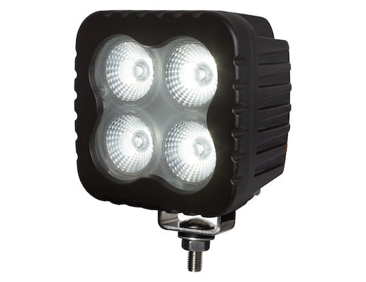 Heated 4 Inch Square LED Flood Light - Clear