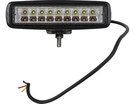 6.5 Inch LED Flood Light with Strobe - Rectangular Lens