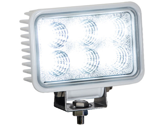 4 Inch by 6 Inch Rectangular LED Clear Spot Light With White Housing