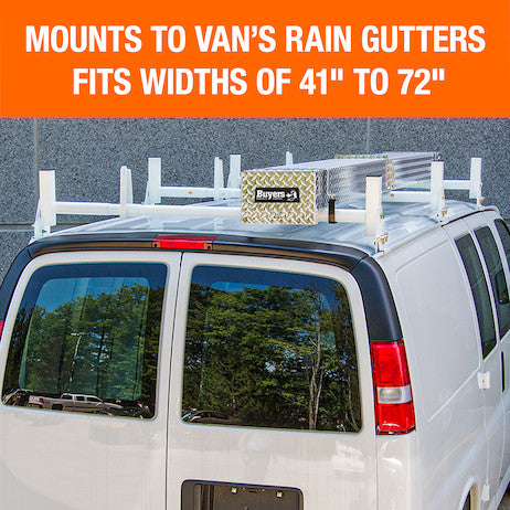 White Van Ladder Rack Set - 2 Bars And 2 Clamps