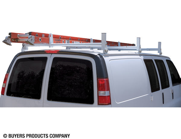 Load image into Gallery viewer, White Van Ladder Rack Set - 2 Bars And 2 Clamps
