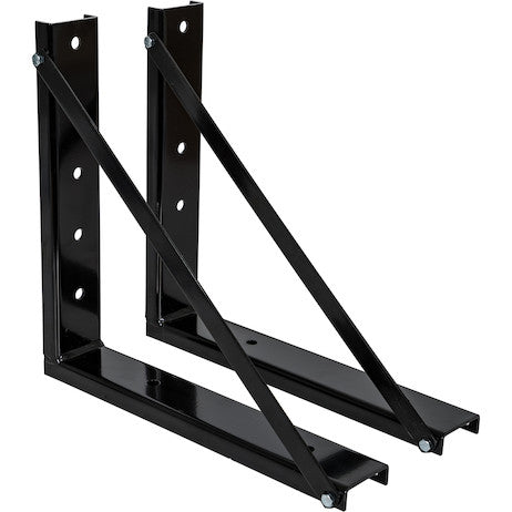Load image into Gallery viewer, 18x18 Inch Bolted Black Formed Steel Mounting Brackets
