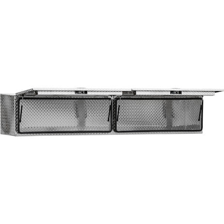 16x13x72 Inch Diamond Tread Aluminum Topsider Truck Box with Flip-Up Doors