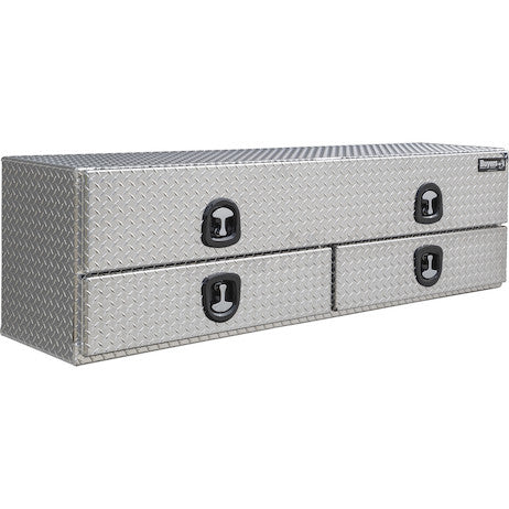 21x18x72 Inch Diamond Tread Aluminum Heavy-Duty Flatbed Contractor With Lower Drawers