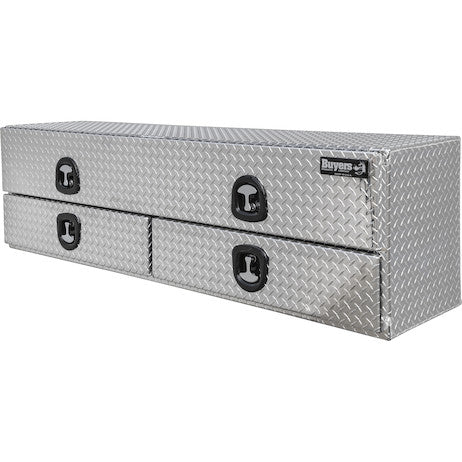 Load image into Gallery viewer, 21x18x72 Inch Diamond Tread Aluminum Heavy-Duty Flatbed Contractor With Lower Drawers
