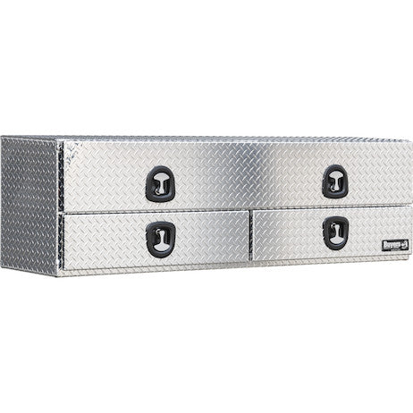 21x18x72 Inch Diamond Tread Aluminum Heavy-Duty Flatbed Contractor With Lower Drawers