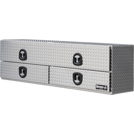 21x18x72 Inch Diamond Tread Aluminum Heavy-Duty Flatbed Contractor With Lower Drawers
