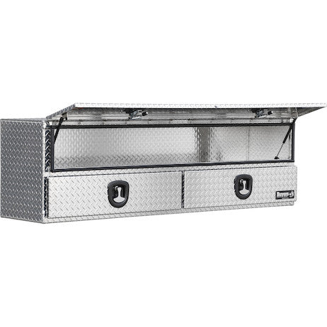 21x18x72 Inch Diamond Tread Aluminum Heavy-Duty Flatbed Contractor With Lower Drawers