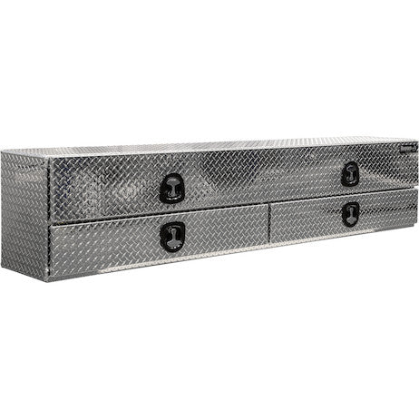 21x18x96 Inch Diamond Tread Aluminum Heavy-Duty Flatbed Contractor With Lower Drawers