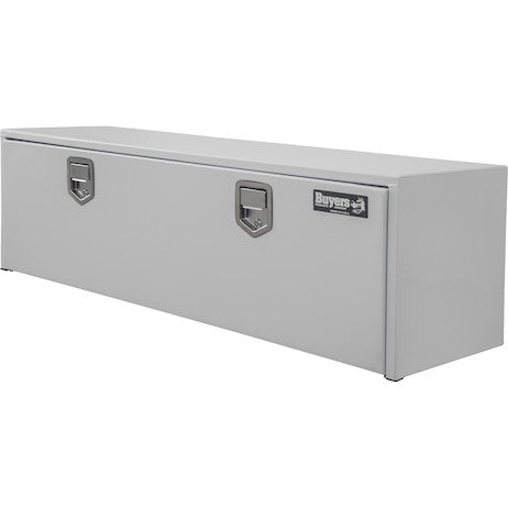 Load image into Gallery viewer, 18x18x48 Inch White Steel Underbody Truck Box with 2 Paddle Latches
