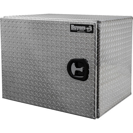 24x24x30 Inch Diamond Tread Aluminum Underbody Truck Box - Single Barn Door, Compression Latch