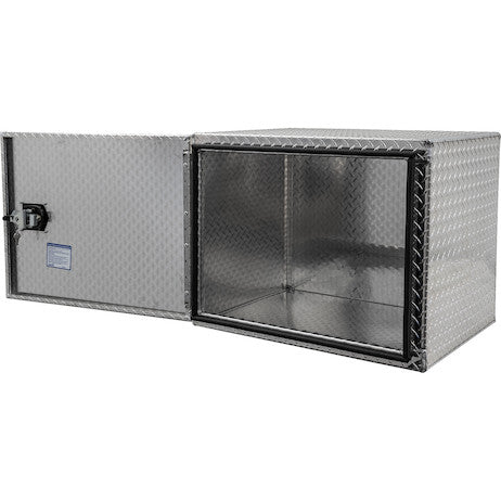 24x24x30 Inch Diamond Tread Aluminum Underbody Truck Box - Single Barn Door, Compression Latch